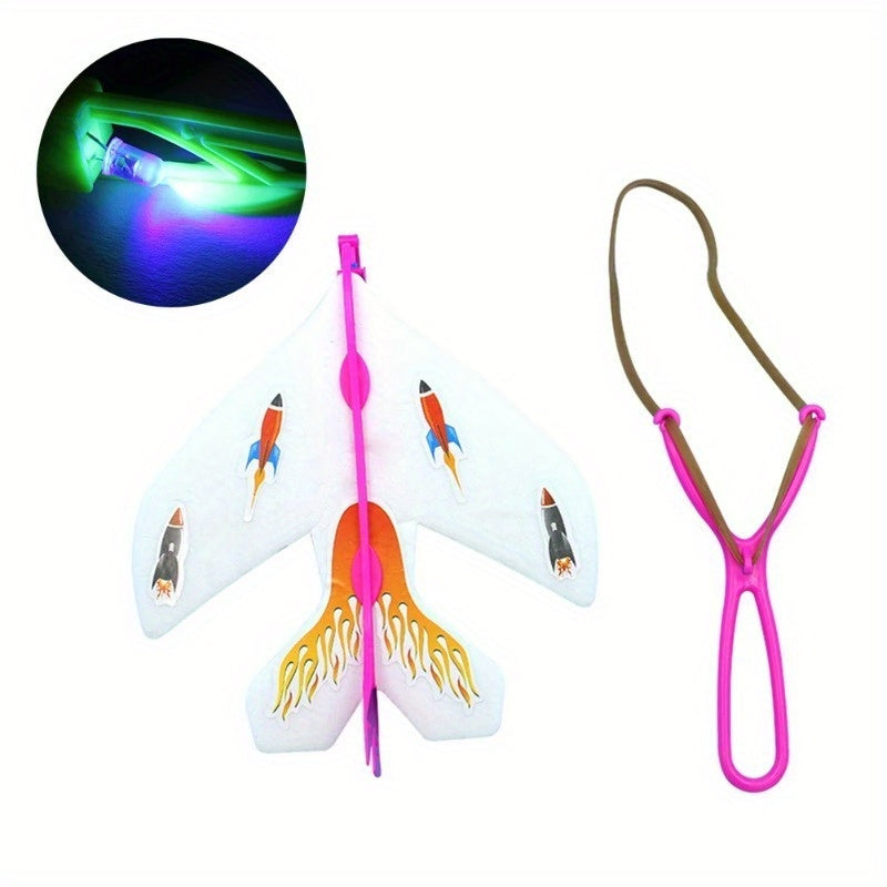 Light Up Elastic Airplane Toys Flash Fly Whirl Airplane Toys