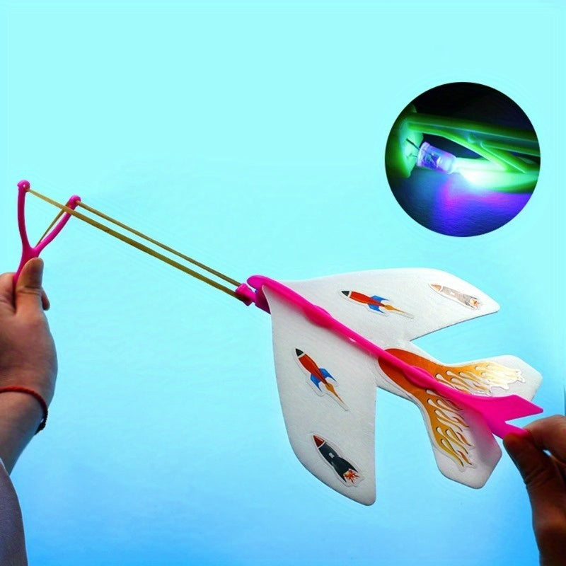Light Up Elastic Airplane Toys Flash Fly Whirl Airplane Toys