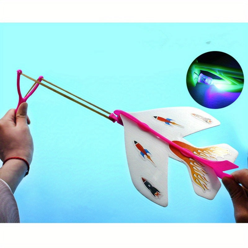 Light Up Elastic Airplane Toys Flash Fly Whirl Airplane Toys