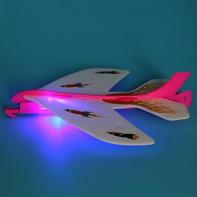 Light Up Elastic Airplane Toys Flash Fly Whirl Airplane Toys