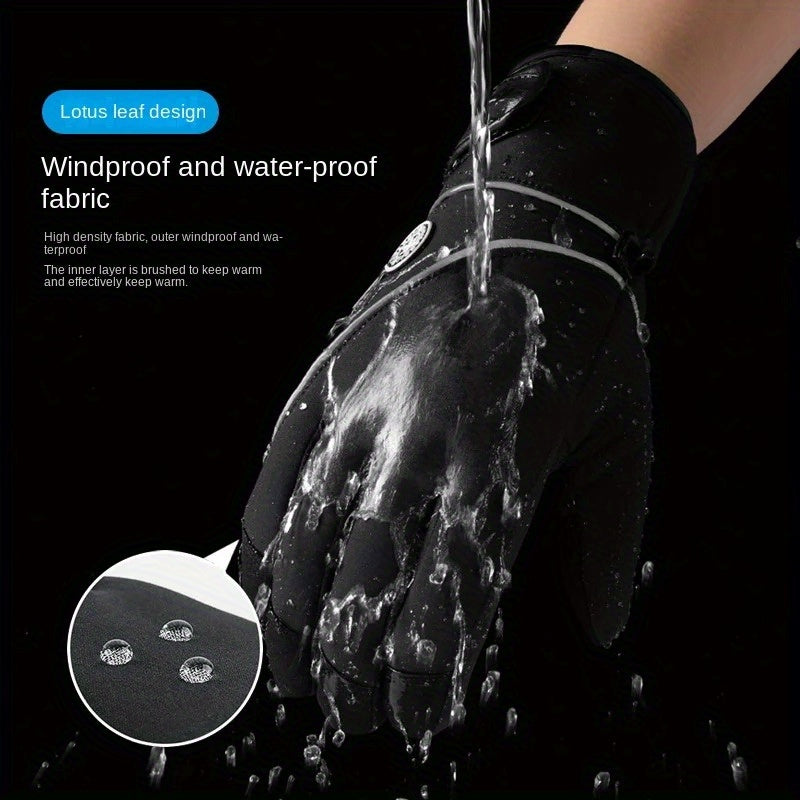 Ski Cycling Gloves Winter Waterproof Coldproof Touch Screen Non slip Gloves