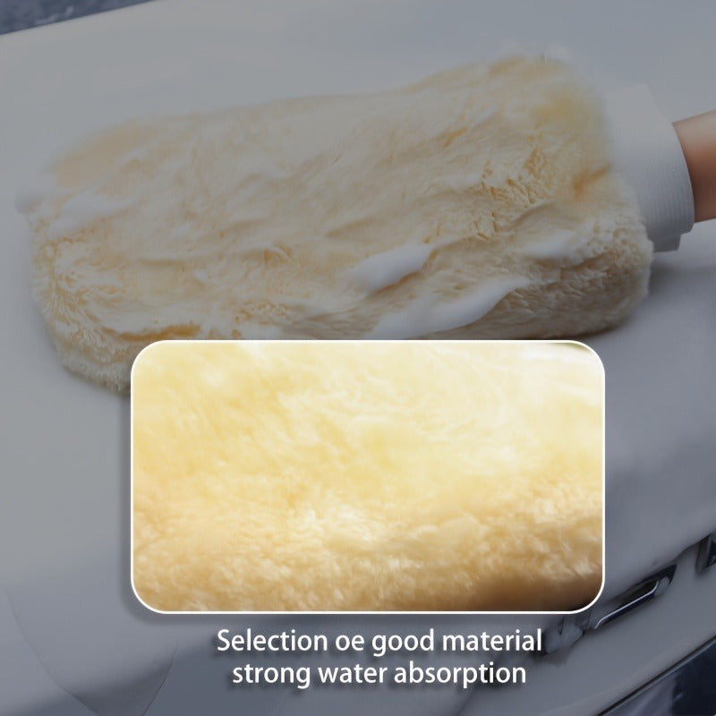 Waterproof Car Washing Microfiber Gloves Soft Thickened Wool Plush