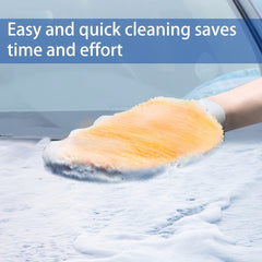 Waterproof Car Washing Microfiber Gloves Soft Thickened Wool Plush