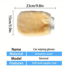 Waterproof Car Washing Microfiber Gloves Soft Thickened Wool Plush