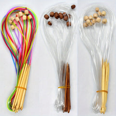 12pcs Carbonized Bamboo Knitting Needles Rug Weave Afghan Crochet Hook Set