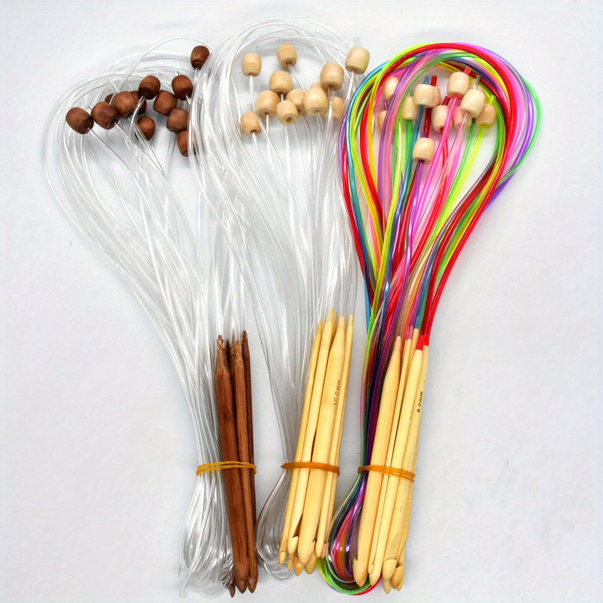 12pcs Carbonized Bamboo Knitting Needles Rug Weave Afghan Crochet Hook Set