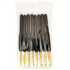 8pcs Grey Crochet Hooks Set Aluminum Alloy Head 2mm-6.0mm DIY Hand Sweater Sewin