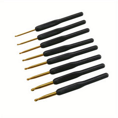8pcs Grey Crochet Hooks Set Aluminum Alloy Head 2mm-6.0mm DIY Hand Sweater Sewin