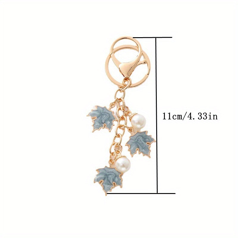 Colorful Leaf Keychain Backpack Carabiner Pendant