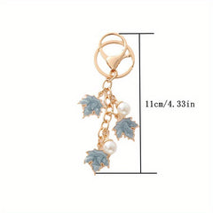 Colorful Leaf Keychain Backpack Carabiner Pendant