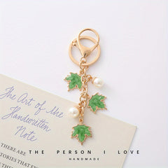 Colorful Leaf Keychain Backpack Carabiner Pendant