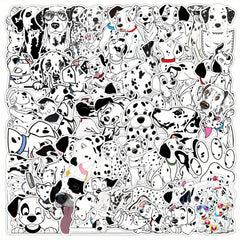 50pcs Dog Stickers Luggage Skateboard Water Cup Car Decor Notebook Spotted