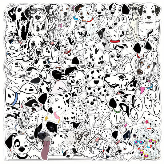 50pcs Dog Stickers Luggage Skateboard Water Cup Car Decor Notebook Spotted