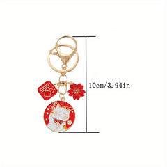 Cute Lucky Cat Keychain Pendant Cartoon Key Ring
