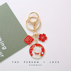 Cute Lucky Cat Keychain Pendant Cartoon Key Ring