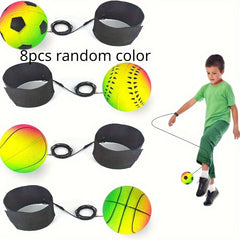 8pcs Wrist Ball Sports Rubber Bouncy Wristband