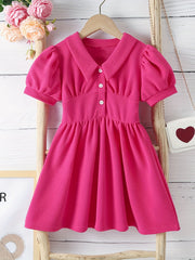 Toddler Girls Puff Sleeve Princess Dress For Party