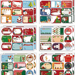 108pcs Xmas Stickers Labels Self Adhesive Christmas Gift Tag