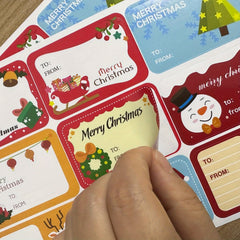 108pcs Xmas Stickers Labels Self Adhesive Christmas Gift Tag