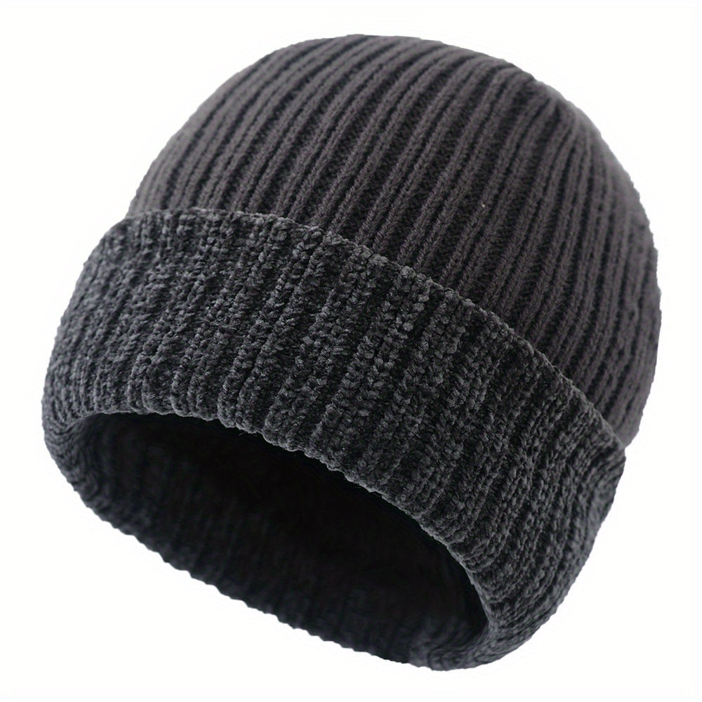 Winter Velvet Warm Knitted Beanie Hat for Ski Cycling