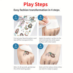 10pcs Christmas Temporary Tattoo Stickers Fun Party Supplies