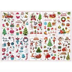 10pcs Christmas Temporary Tattoo Stickers Fun Party Supplies