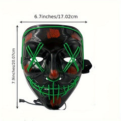 LED Purge Mask Light Up Mask 3 Lighting Modes Halloween Scary Mask