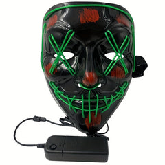 LED Purge Mask Light Up Mask 3 Lighting Modes Halloween Scary Mask