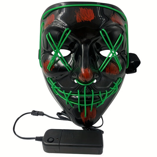 LED Purge Mask Light Up Mask 3 Lighting Modes Halloween Scary Mask