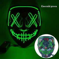 LED Purge Mask Light Up Mask 3 Lighting Modes Halloween Scary Mask