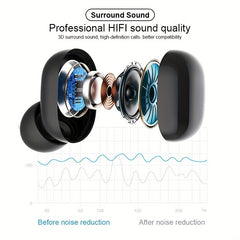 Waterproof Wireless Headphones LED Display Sports Headset