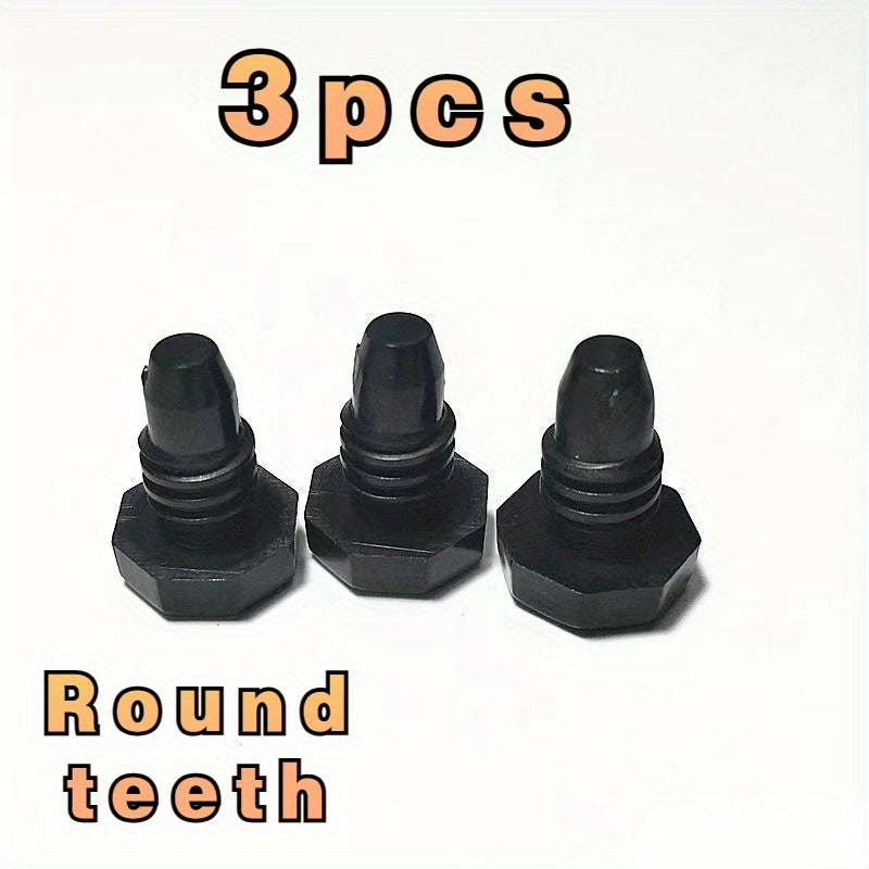 3pc Billiard Cue Tail Nozzle Tower Screw Cylindrical Screw Plug