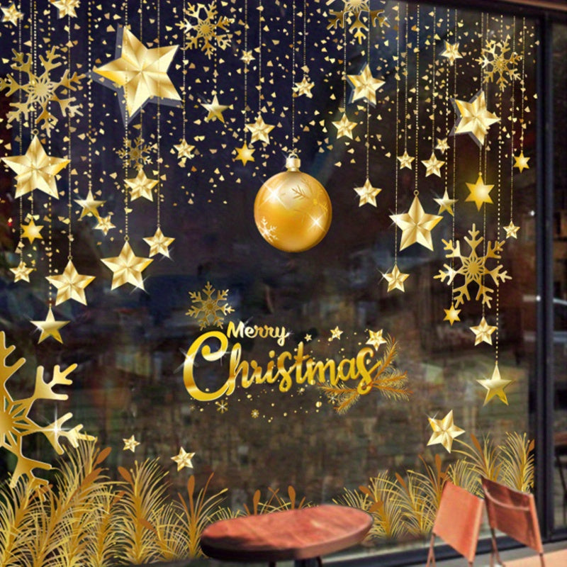 Christmas Snowflakes Window Stickers PVC Cling Decoration
