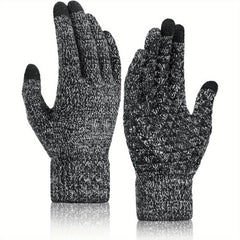 2 Pairs Winter Touch Screen Knit Gloves Anti Slip Thermal Gloves