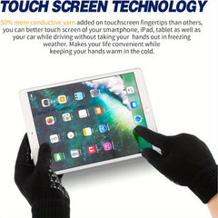 2 Pairs Winter Touch Screen Knit Gloves Anti Slip Thermal Gloves