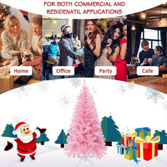 2ft Artificial Christmas Tree w/ Foldable Stand for Home Office Party Deco