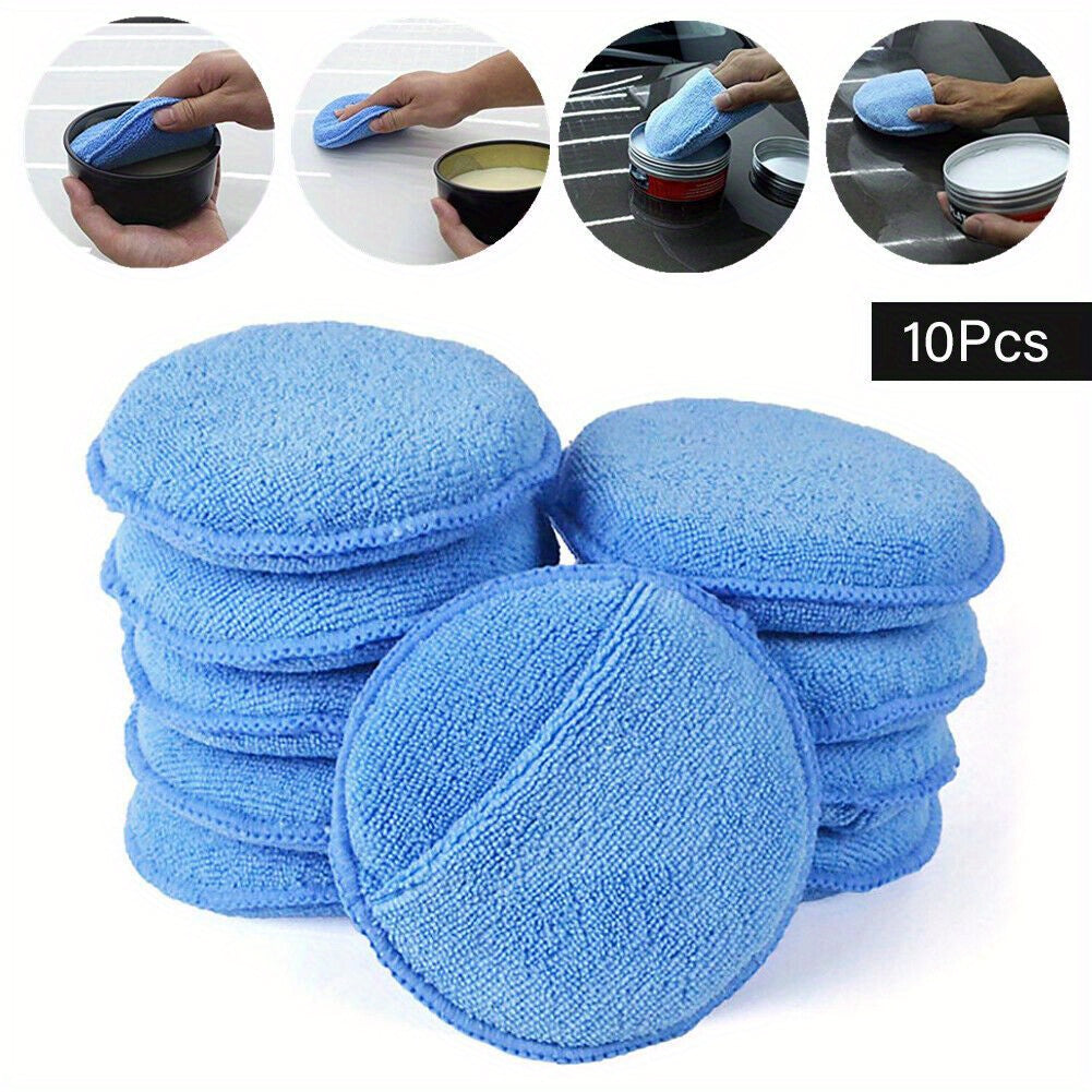 10pcs Microfiber Wax Towel Soft Cars Applicator Pads Finger Pocket