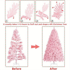 Artificial Christmas Tree 818 Branch Tips Foldable Stand Christmas Decor