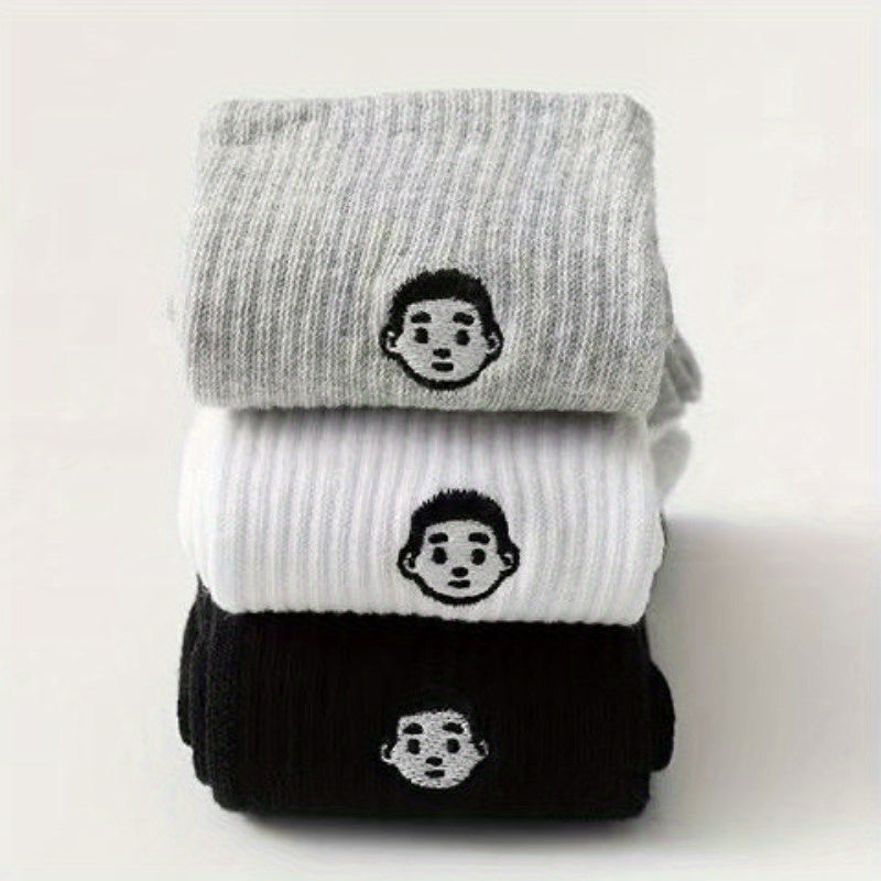 3pairs Men's Crew Socks Fitness Running Socks