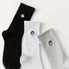 3pairs Men's Crew Socks Fitness Running Socks