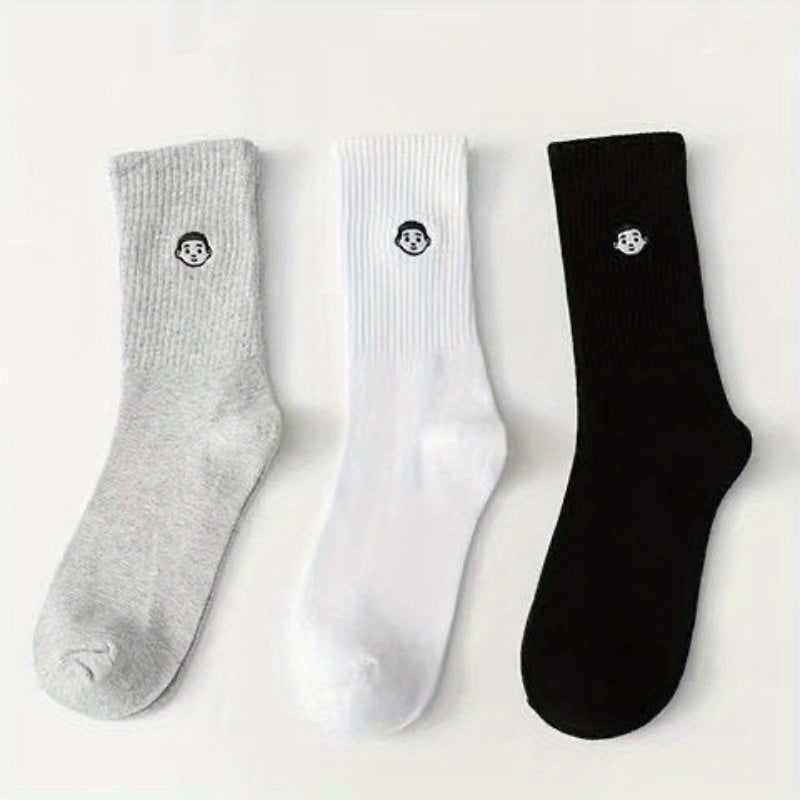 3pairs Men's Crew Socks Fitness Running Socks