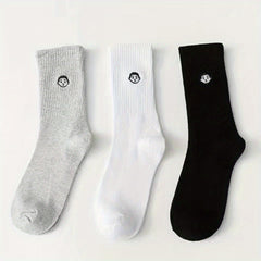 3pairs Men's Crew Socks Fitness Running Socks
