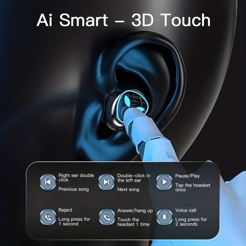 Wireless Headphone with Digital Power Display Charging Case - Waterproof