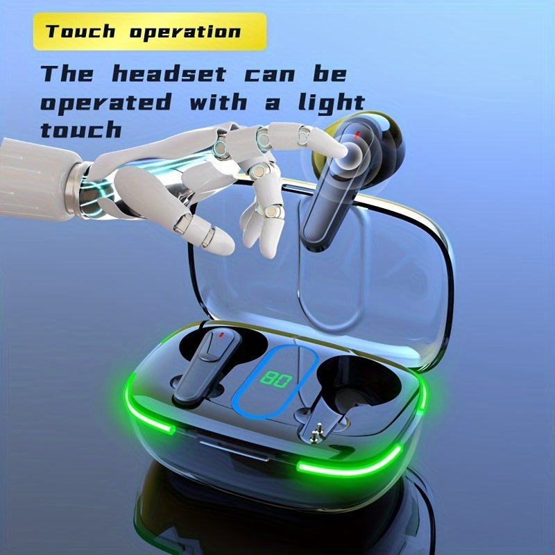 Wireless Sports Headphone Noise Cancelling In-Ear Earbuds with LED Display