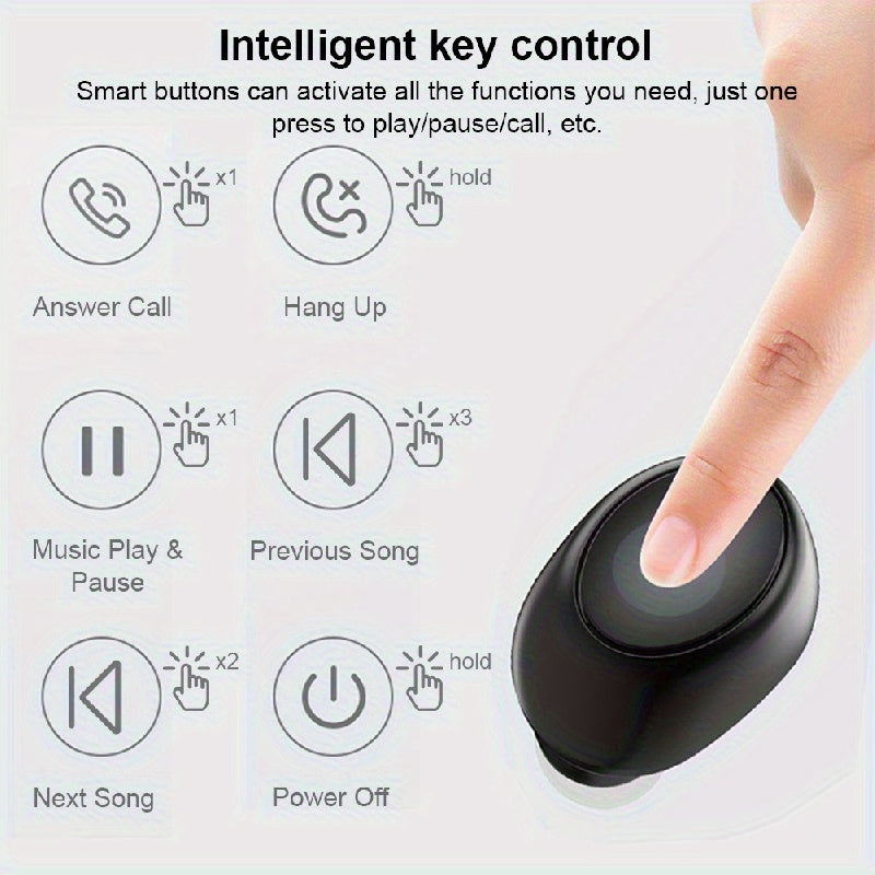 Mini In-ear Earphone With Mic Wireless HiFi Stereo Gaming Headset