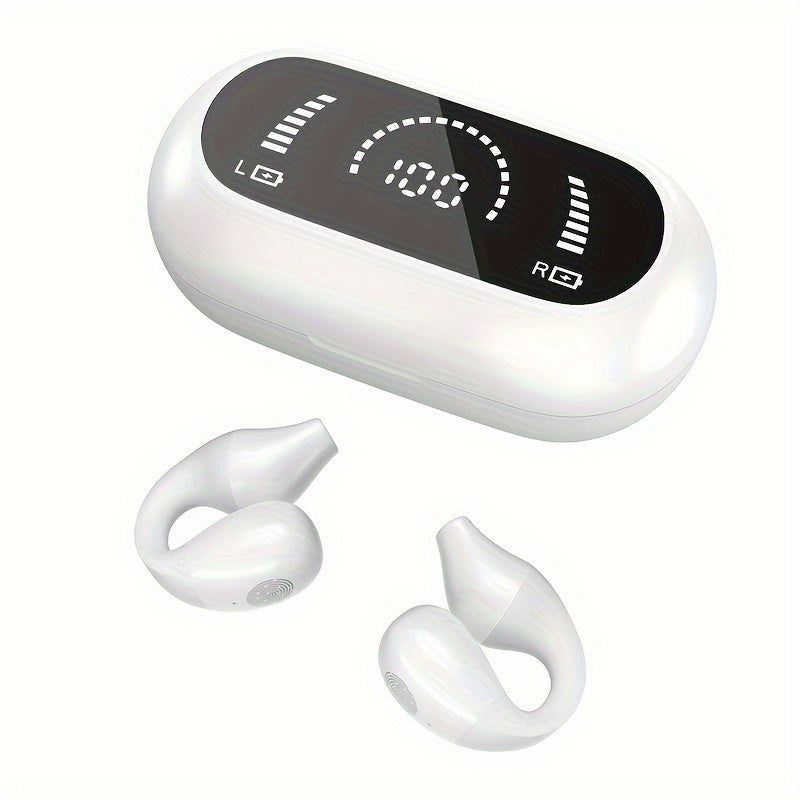 Wireless Clip-on Headset Mini Headphone with Power Display
