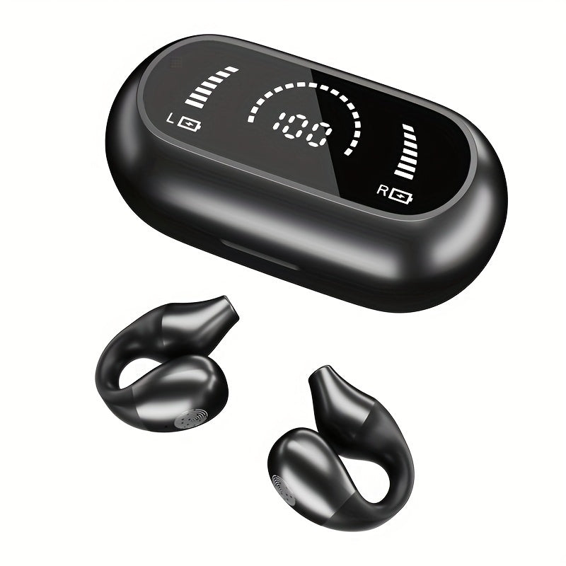 Wireless Clip-on Headset Mini Headphone with Power Display