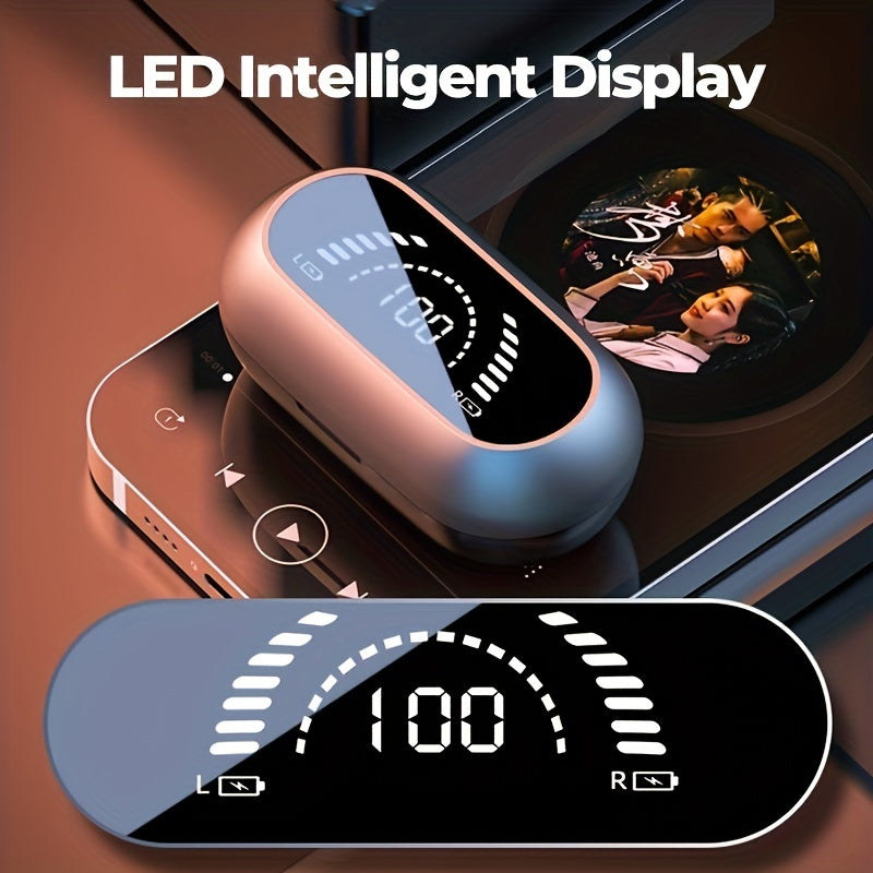 Wireless Clip-on Headset Mini Headphone with Power Display