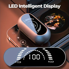 Wireless Clip-on Headset Mini Headphone with Power Display