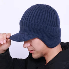 Men's Ear Protection Hat Autumn Winter Knitted Hat Cashmere Warm Hat